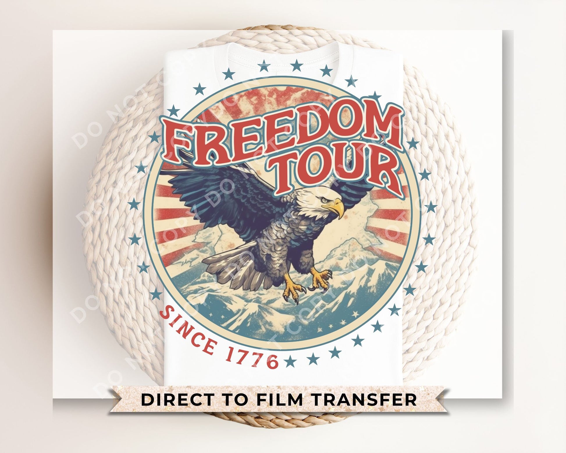 4th of July DTF Transfers, Ready to Press, T-shirt Transfers, Heat Transfer, Direct to Film, USA, Holiday, America, Patriotic, Freedom Tour