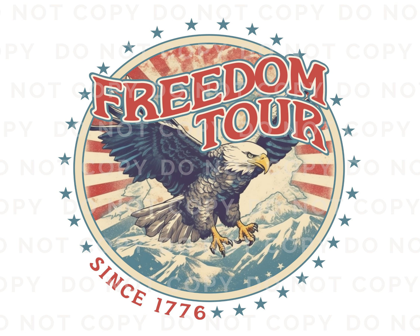 4th of July DTF Transfers, Ready to Press, T-shirt Transfers, Heat Transfer, Direct to Film, USA, Holiday, America, Patriotic, Freedom Tour