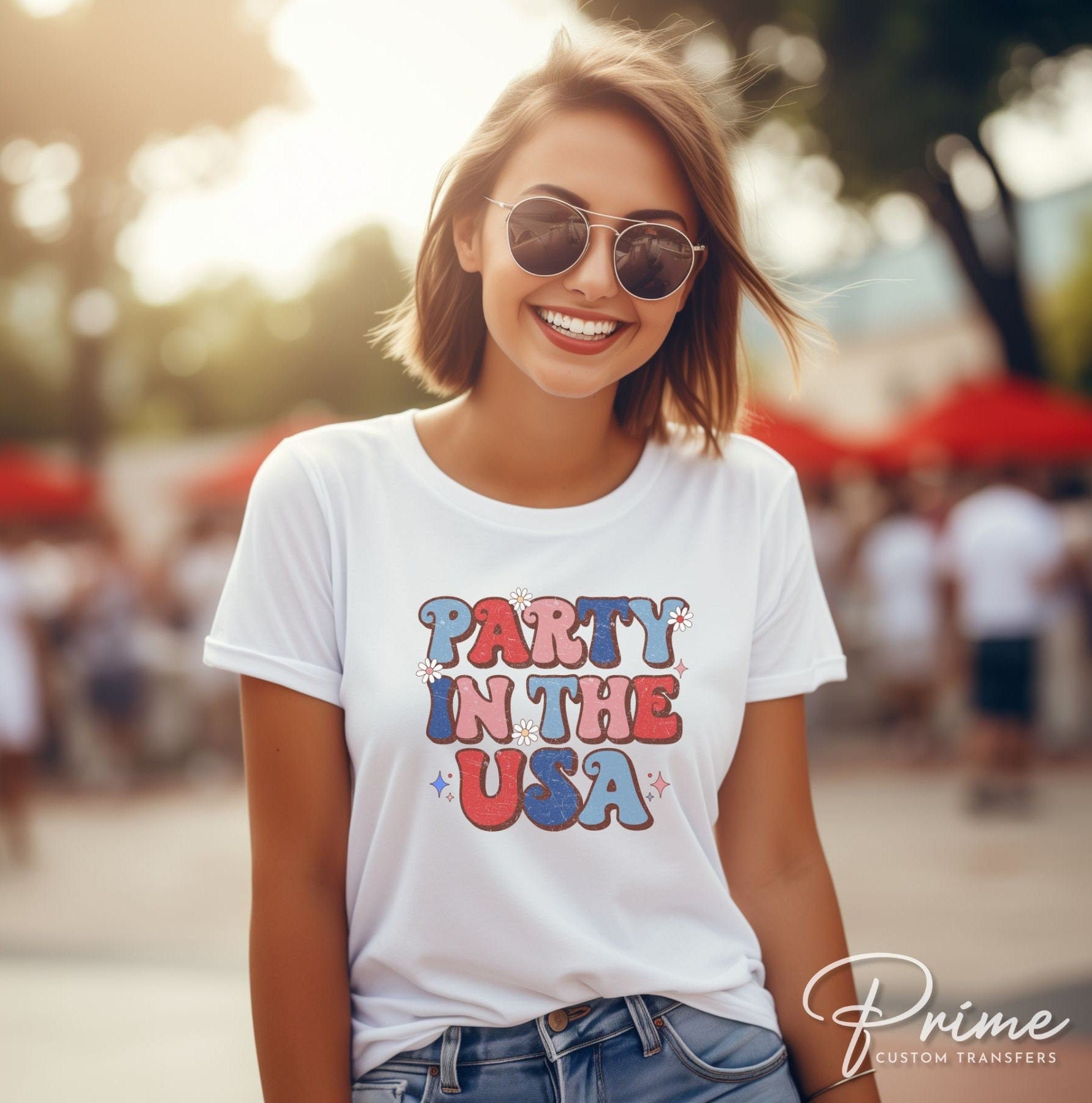 4th of July DTF Transfers, Ready to Press, T-shirt Transfers, Heat Transfer, Direct to Film, USA, Holiday, Independence, Party in The USA