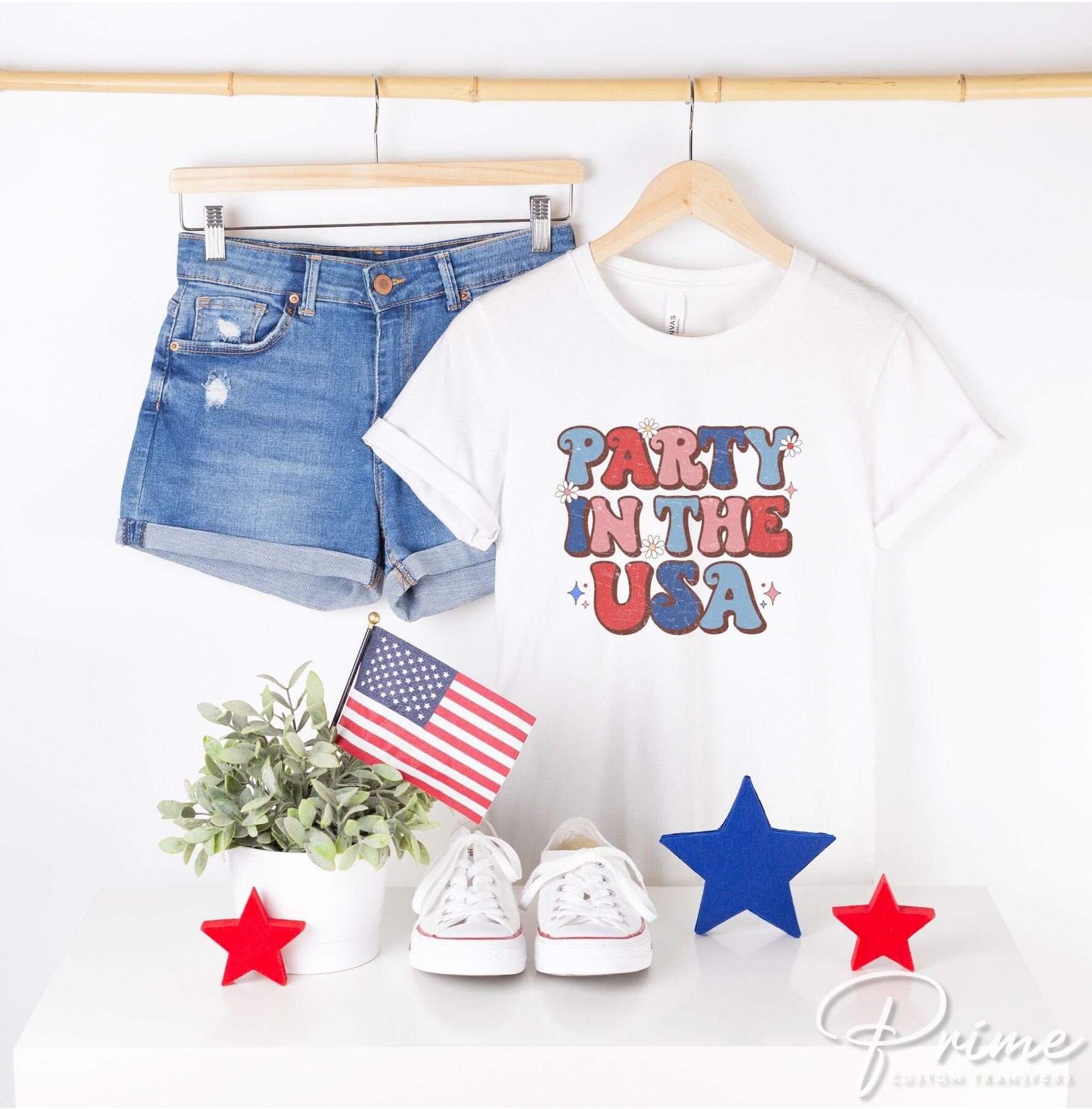 4th of July DTF Transfers, Ready to Press, T-shirt Transfers, Heat Transfer, Direct to Film, USA, Holiday, Independence, Party in The USA