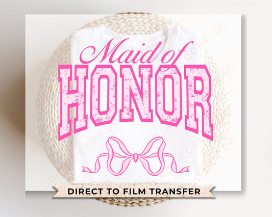 Bride DTF Transfers, Ready to Press, T-shirt Transfers, Heat Transfer, Direct to Film, Wedding, Coquette, Bachelorette, Maid of Honor