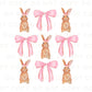 Easter DTF Transfers, Ready to Press, T-shirt Transfers, Heat Transfer, Direct to Film, Spring, Cute, Girl, Coquette Bunny, Bunnies and Bows