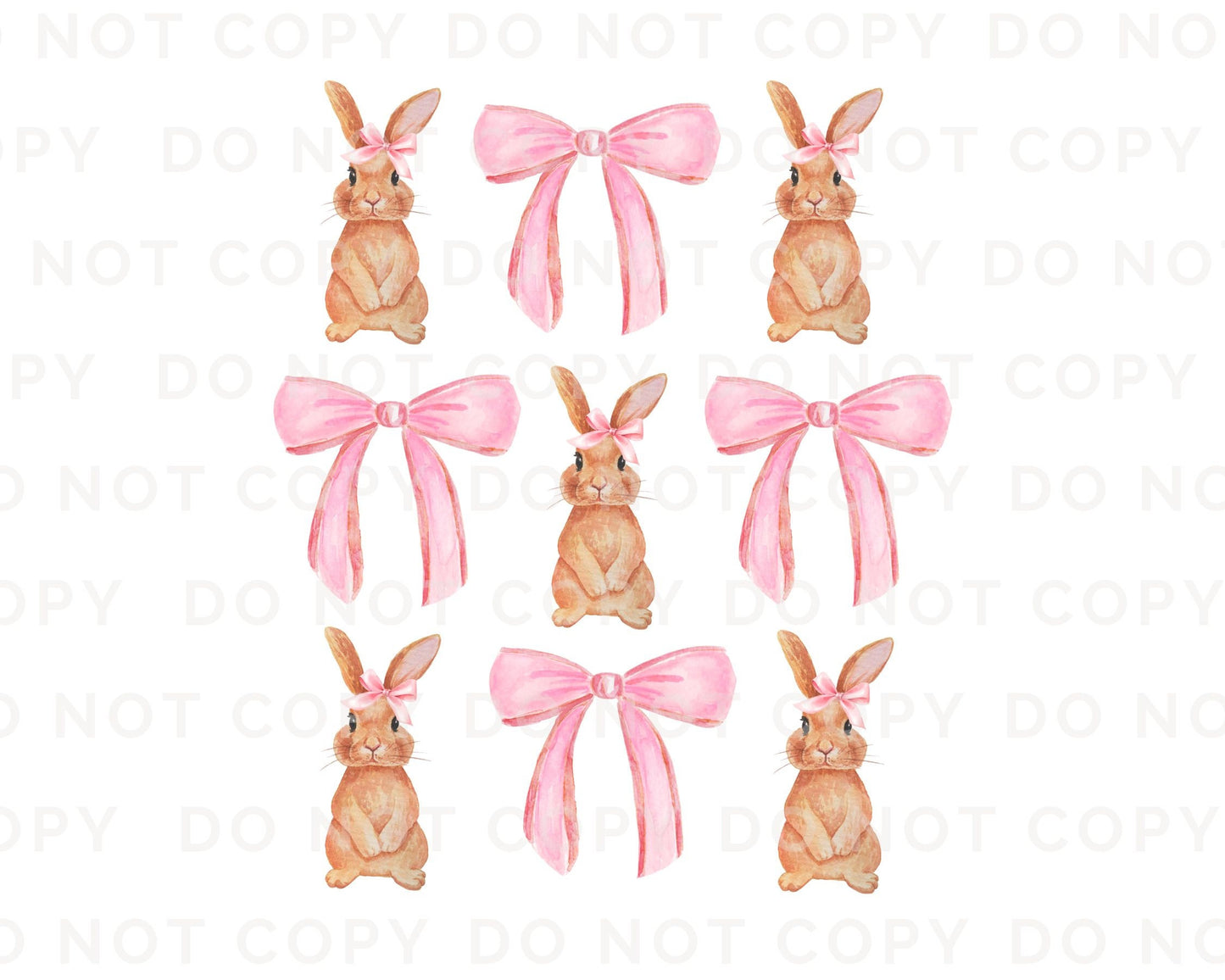 Easter DTF Transfers, Ready to Press, T-shirt Transfers, Heat Transfer, Direct to Film, Spring, Cute, Girl, Coquette Bunny, Bunnies and Bows