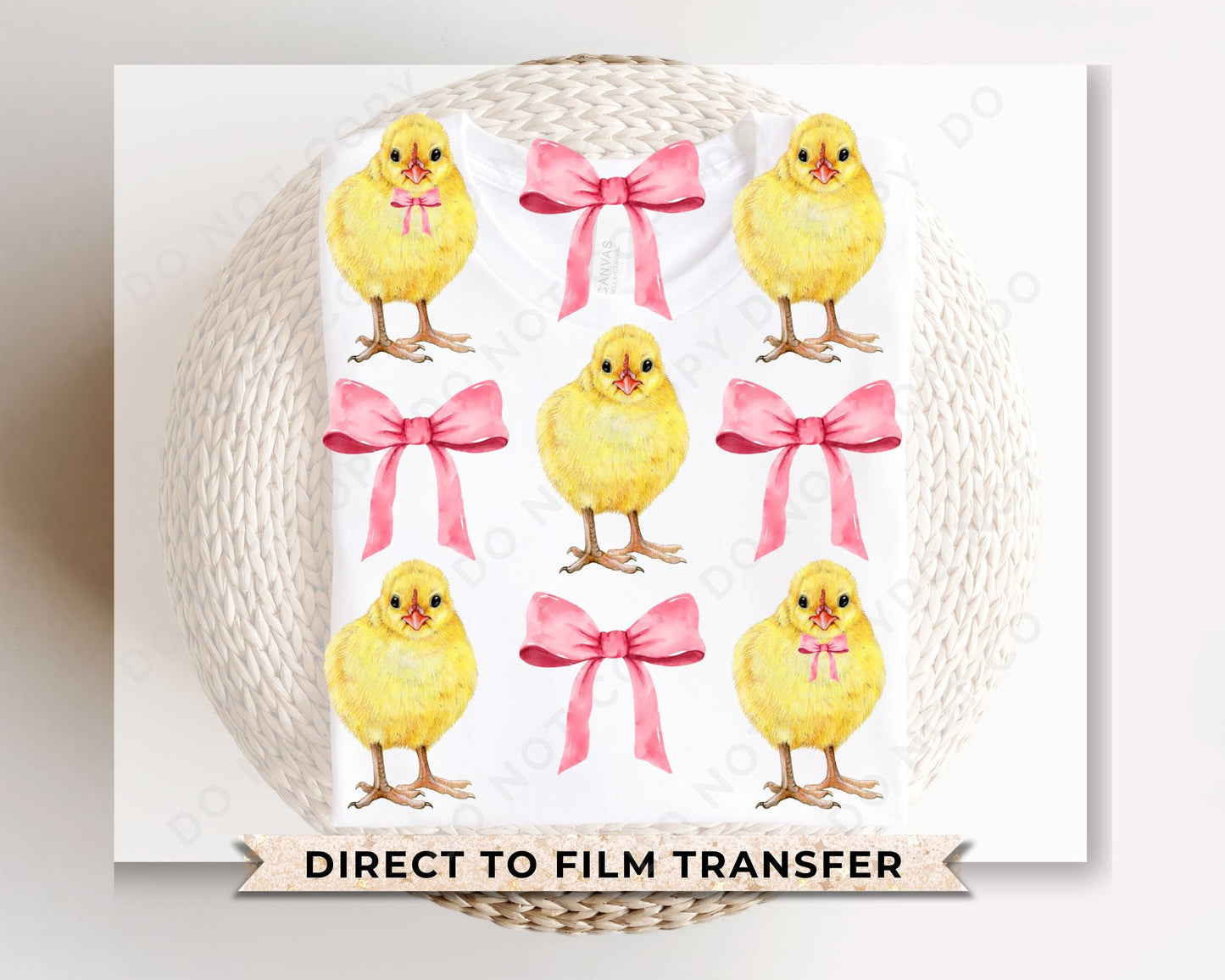 Easter DTF Transfers, Ready to Press, T-shirt Transfers, Heat Transfer, Direct to Film, Spring, Coquette, Sunday, Baby Chicks and Bows