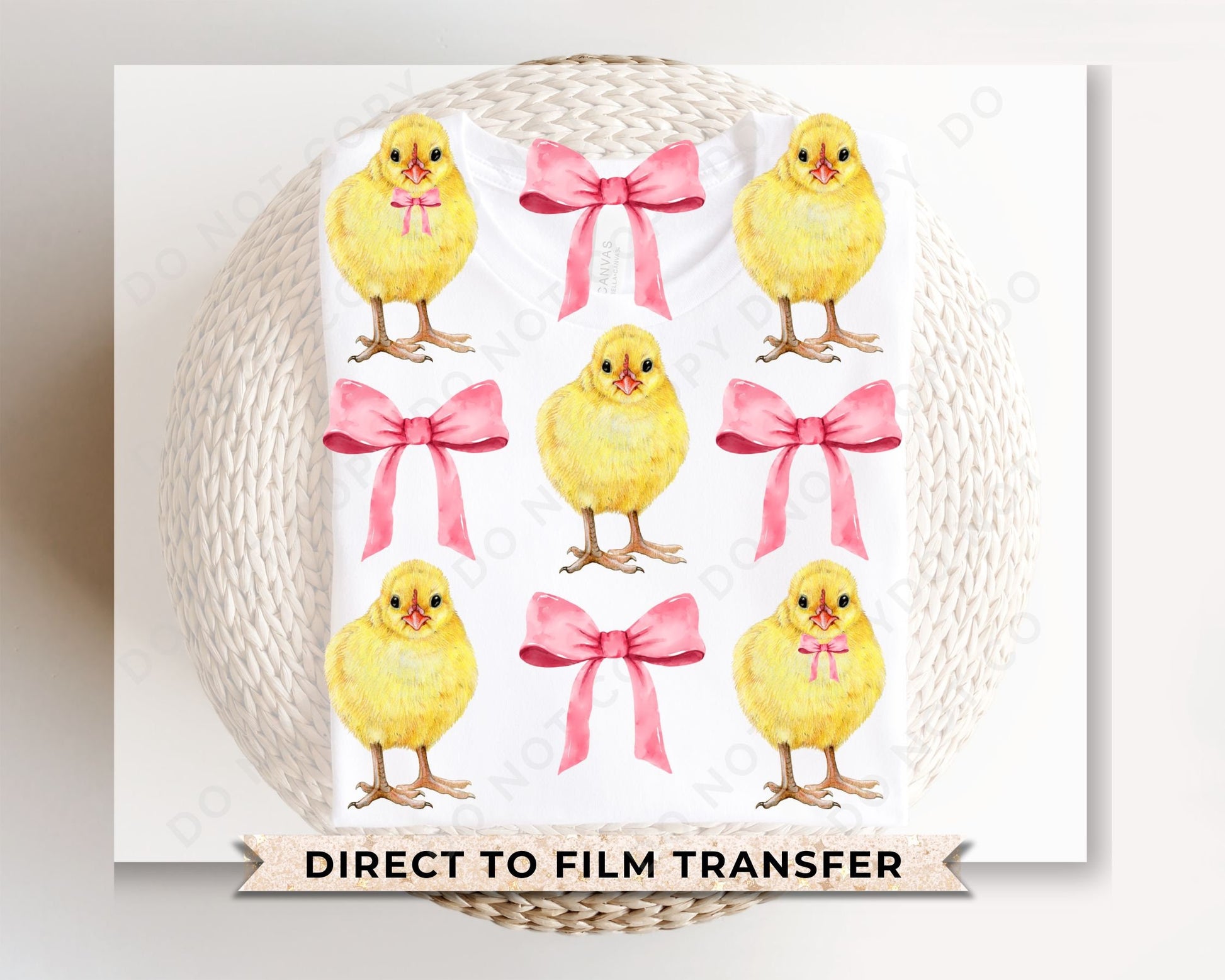 Easter DTF Transfers, Ready to Press, T-shirt Transfers, Heat Transfer, Direct to Film, Spring, Coquette, Sunday, Baby Chicks and Bows