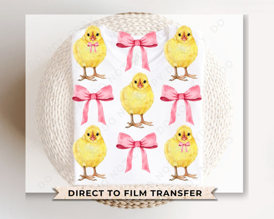 Easter DTF Transfers, Ready to Press, T-shirt Transfers, Heat Transfer, Direct to Film, Spring, Coquette, Sunday, Baby Chicks and Bows