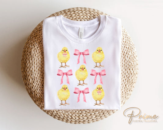 Easter DTF Transfers, Ready to Press, T-shirt Transfers, Heat Transfer, Direct to Film, Spring, Coquette, Sunday, Baby Chicks and Bows