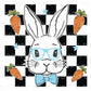 Easter DTF Transfers, Ready to Press, T-shirt Transfers, Heat Transfer, Direct to Film, Spring, Checkered Boy Easter Bunny with Glasses