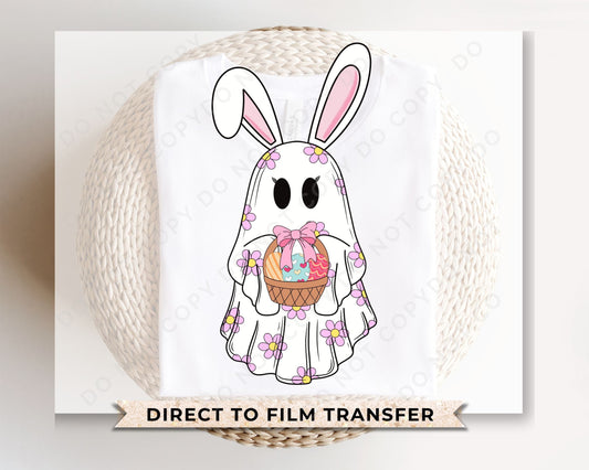 Easter DTF Transfers, Ready to Press, T-shirt Transfers, Heat Transfer, Direct to Film, Spring, Basket, Ghostie, Eggs, Spooky, Easter Ghost