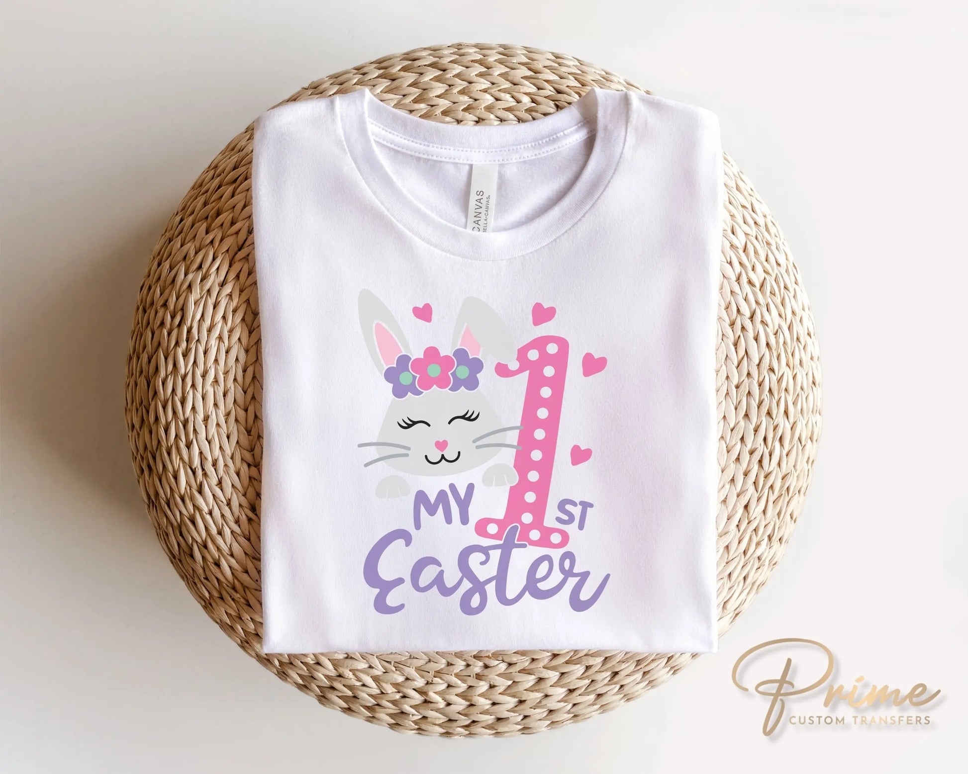 Easter DTF Transfers, Ready to Press, T-shirt Transfers, Heat Transfer, Direct to Film, Spring, Cute Bunny, Baby Girl, My First Easter