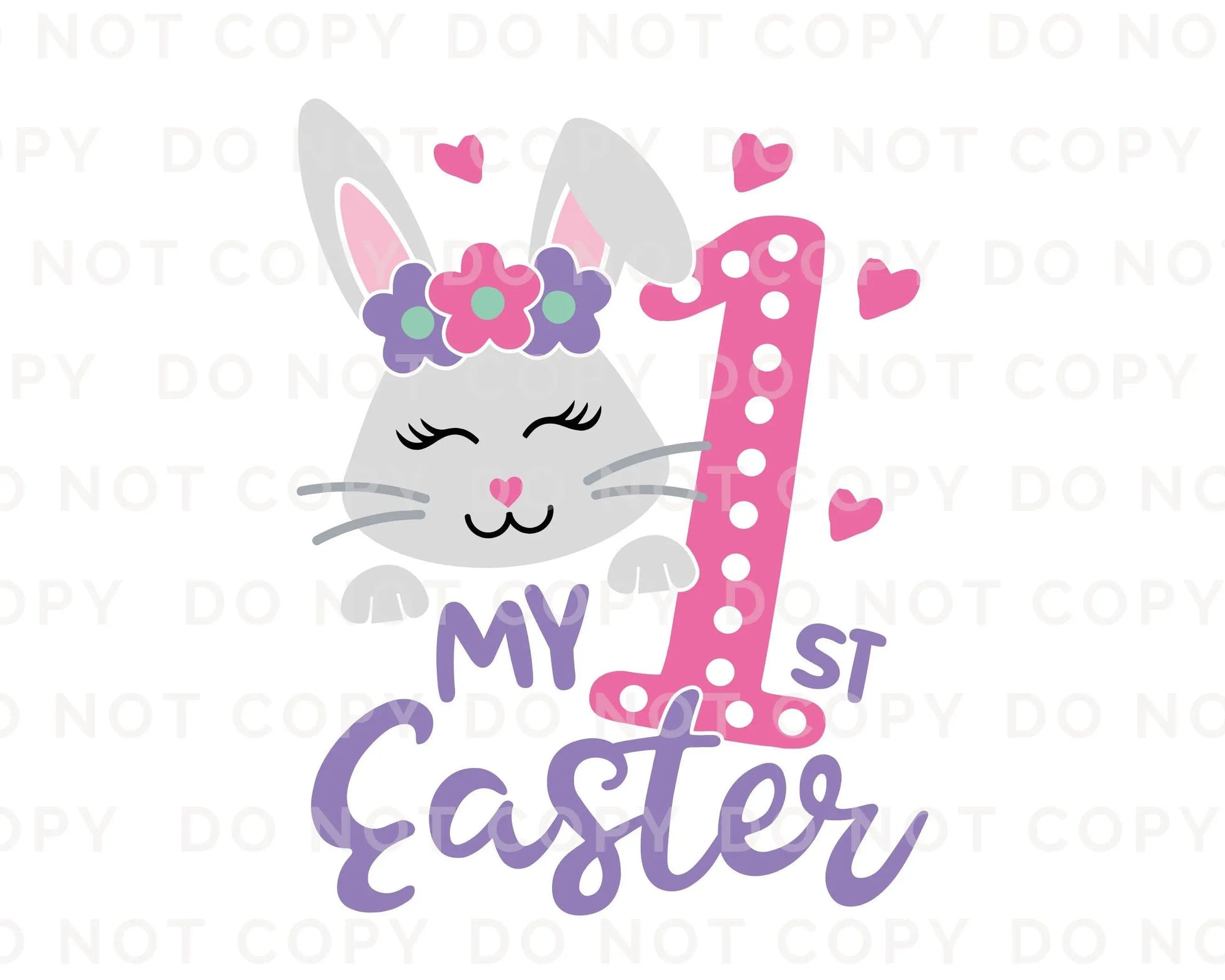 Easter DTF Transfers, Ready to Press, T-shirt Transfers, Heat Transfer, Direct to Film, Spring, Cute Bunny, Baby Girl, My First Easter