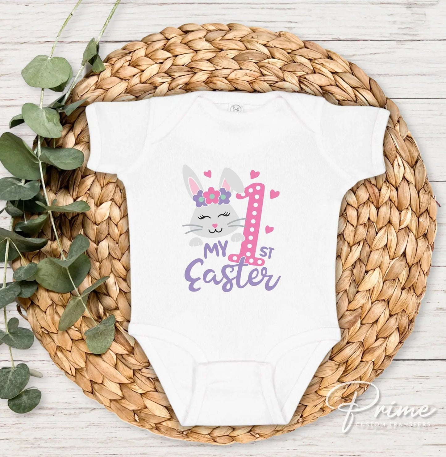 Easter DTF Transfers, Ready to Press, T-shirt Transfers, Heat Transfer, Direct to Film, Spring, Cute Bunny, Baby Girl, My First Easter