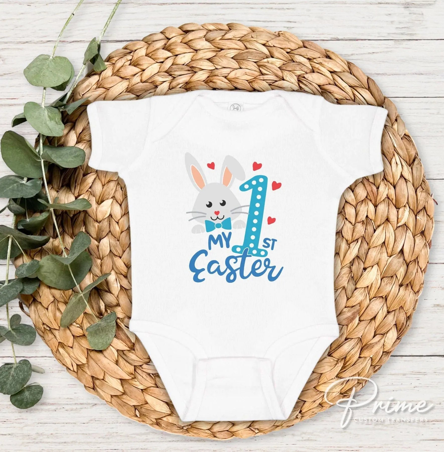 Easter DTF Transfers, Ready to Press, T-shirt Transfers, Heat Transfer, Direct to Film, Spring, Cute Bunny, Baby Boy, My First Easter