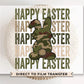 Easter DTF Transfers, Ready to Press, T-shirt Transfers, Heat Transfer, Direct to Film, Sunday, Boy Bunny, Stacked Happy Easter Camo