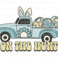 Easter DTF Transfers, Ready to Press, T-shirt Transfers, Heat Transfer, Direct to Film, Spring, Vintage, Boy, Eggs, Retro Truck, On The Hunt