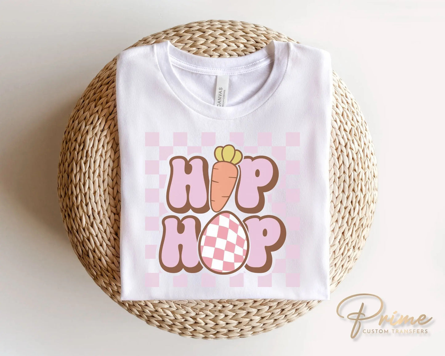 Easter DTF Transfers, Ready to Press, T-shirt Transfers, Heat Transfer, Direct to Film, Spring, Pink Checkered, Girl Easter, Hip Hop