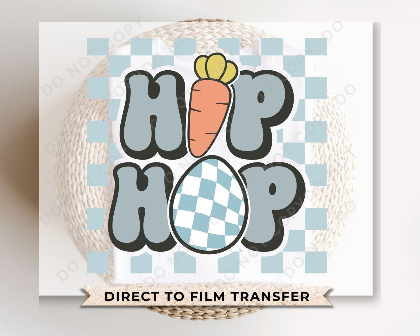 Easter DTF Transfers, Ready to Press, T-shirt Transfers, Heat Transfer, Direct to Film, Spring, Blue Checkered, Boy Easter, Hip Hop