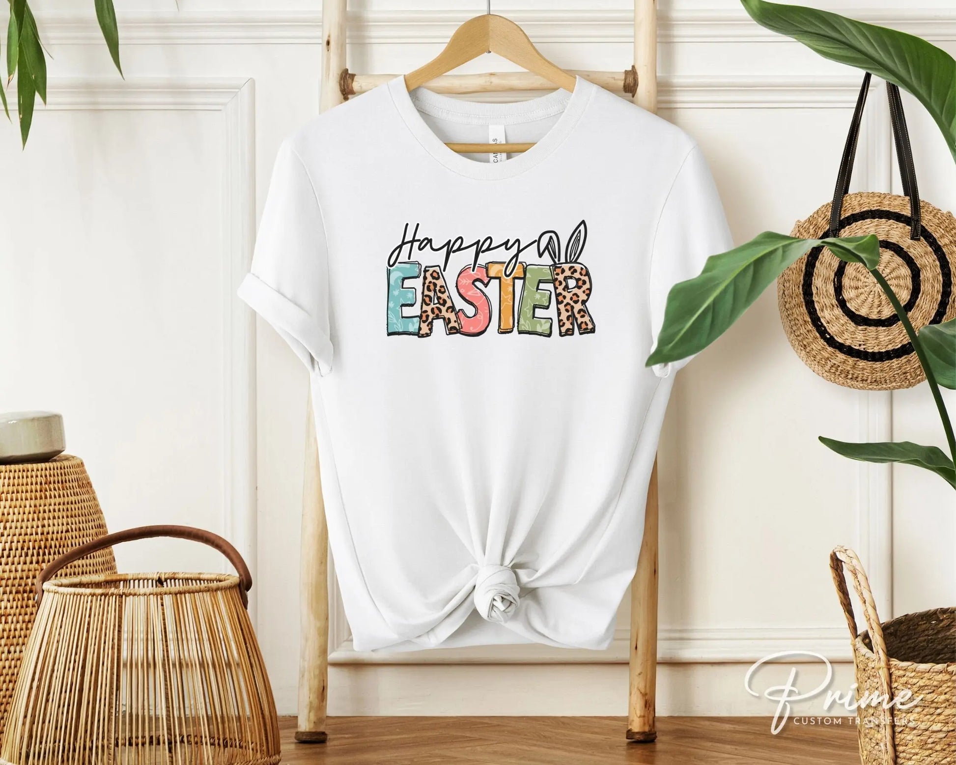 Easter DTF Transfers, Ready to Press, T-shirt Transfers, Heat Transfer, Direct to Film, Spring, Pastel, Happy Easter Leopard, Bunny Cheetah