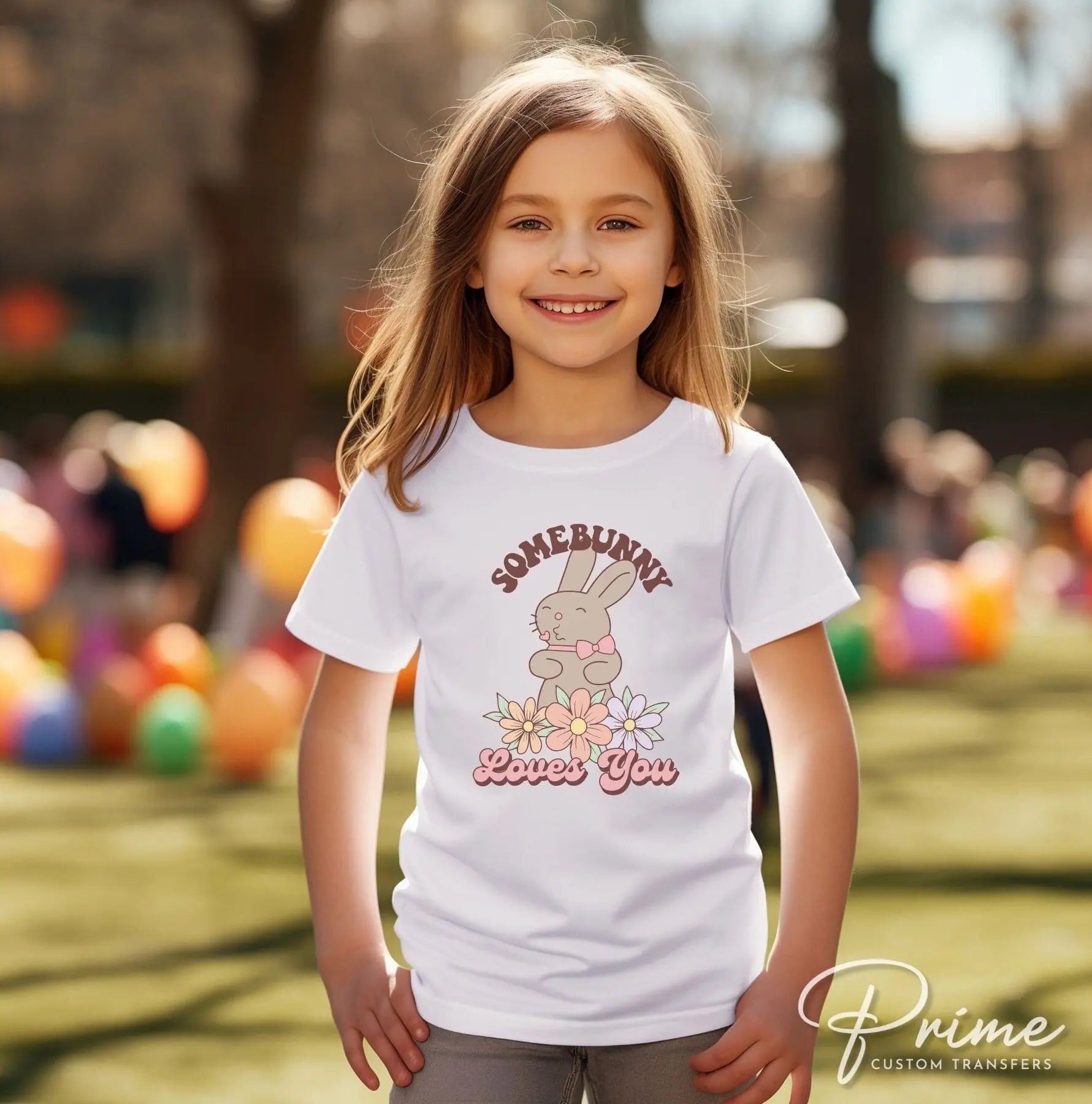 Easter DTF Transfers, Ready to Press, T-shirt Transfers, Heat Transfer, Direct to Film, Spring, Sunday, Kid, Cute, Somebunny Loves You