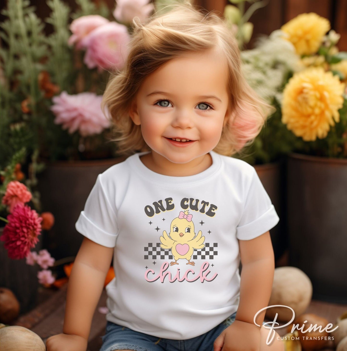 Easter DTF Transfers, Ready to Press, T-shirt Transfers, Heat Transfer, Direct to Film, Spring, Sunday, Kid, Vintage, Retro One Cute Chick