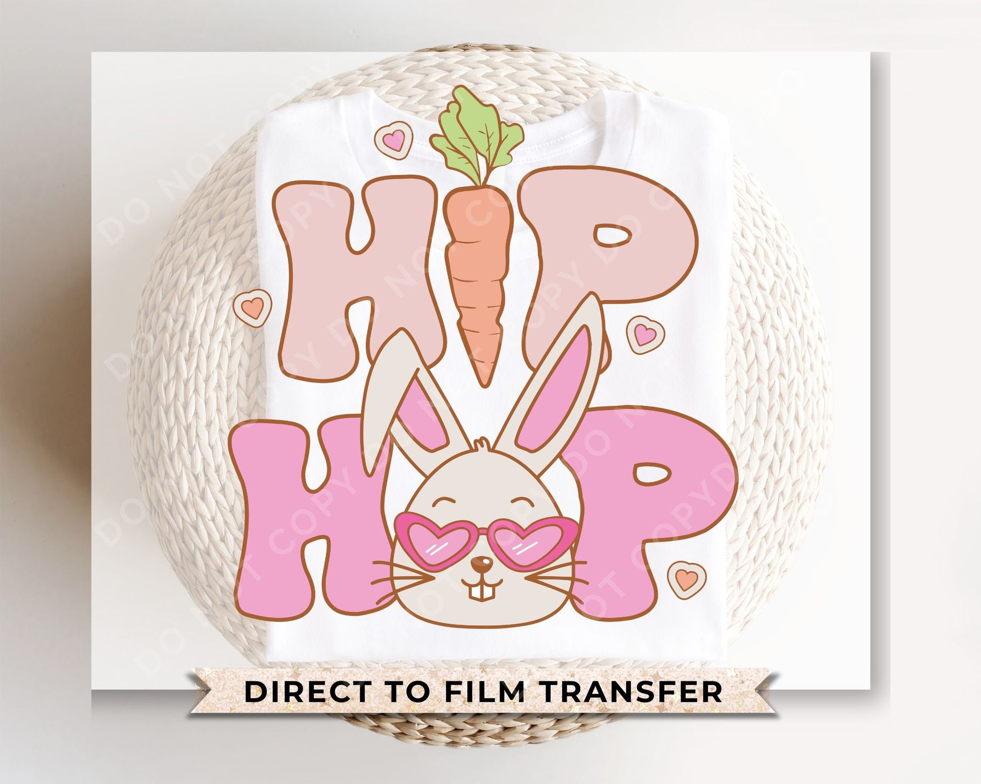 Easter DTF Transfers, Ready to Press, T-shirt Transfers, Heat Transfer, Direct to Film, Cold Peel, Retro, Checkered, Girl, Bunny, Hip Hop