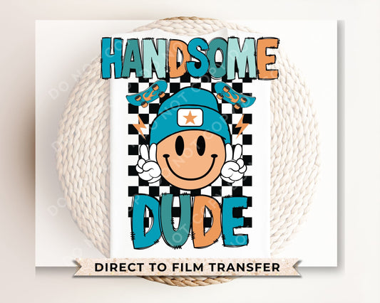 Boy DTF Transfers, Ready to Press, T-shirt Transfers, Heat Transfer, Direct to Film, Retro, Little Kids, Skateboard, Checkered, Toddler