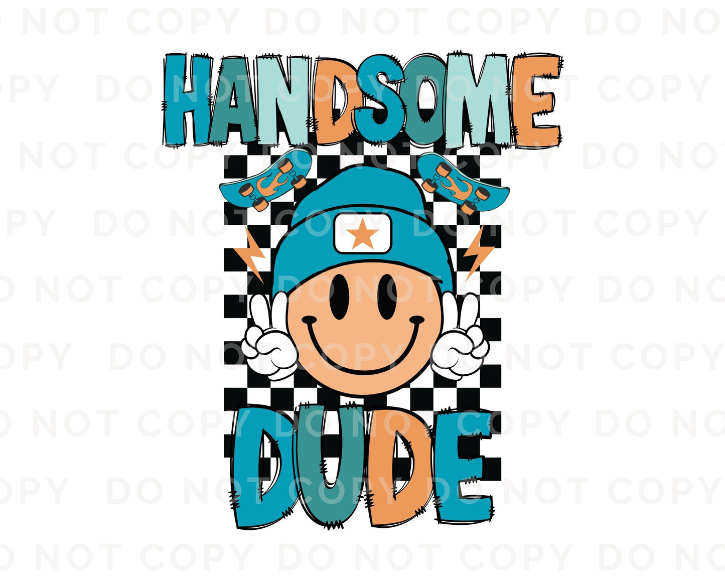 Boy DTF Transfers, Ready to Press, T-shirt Transfers, Heat Transfer, Direct to Film, Retro, Little Kids, Skateboard, Checkered, Toddler