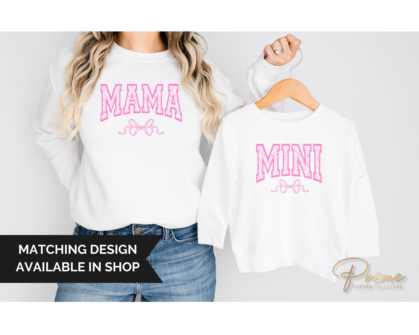 Mother's Day DTF Transfers, Ready to Press, T-shirt Transfers, Heat Transfer, Direct to Film, Mommy and Me, Matching, Coquette, Mama, Bow