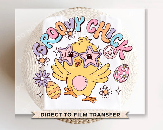 Easter DTF Transfers, Ready to Press, T-shirt Transfers, Heat Transfer, Direct to Film, Bunny, Rabbit, Peeps, Retro, Groovy, Chick,