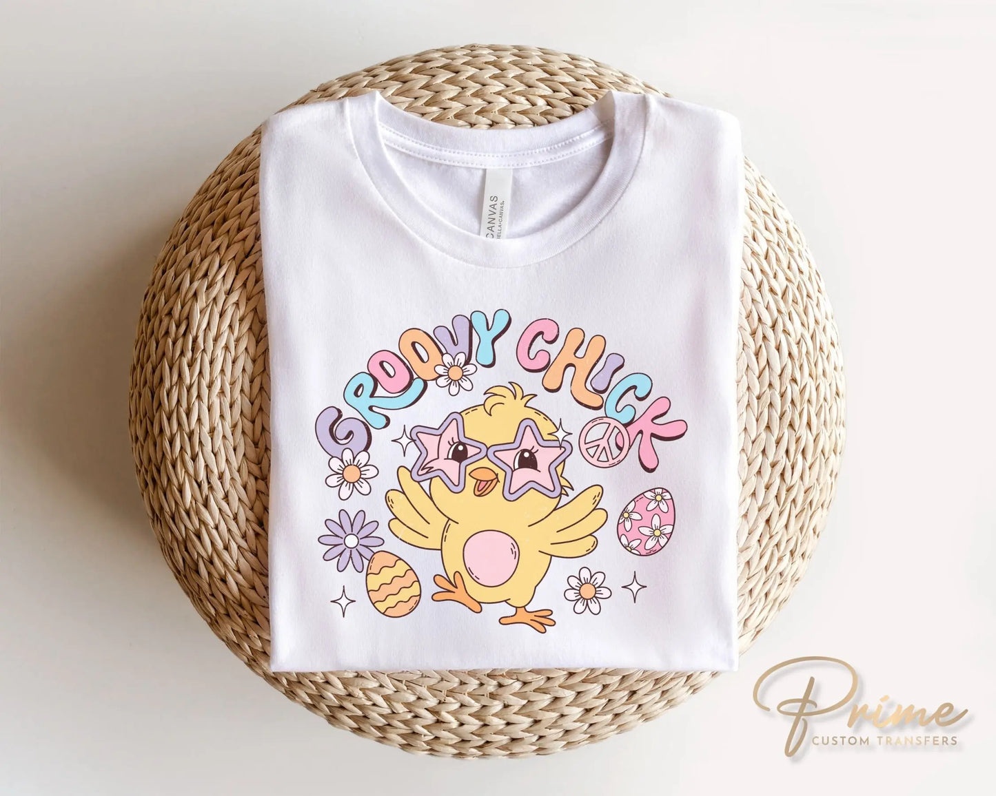 Easter DTF Transfers, Ready to Press, T-shirt Transfers, Heat Transfer, Direct to Film, Bunny, Rabbit, Peeps, Retro, Groovy, Chick,