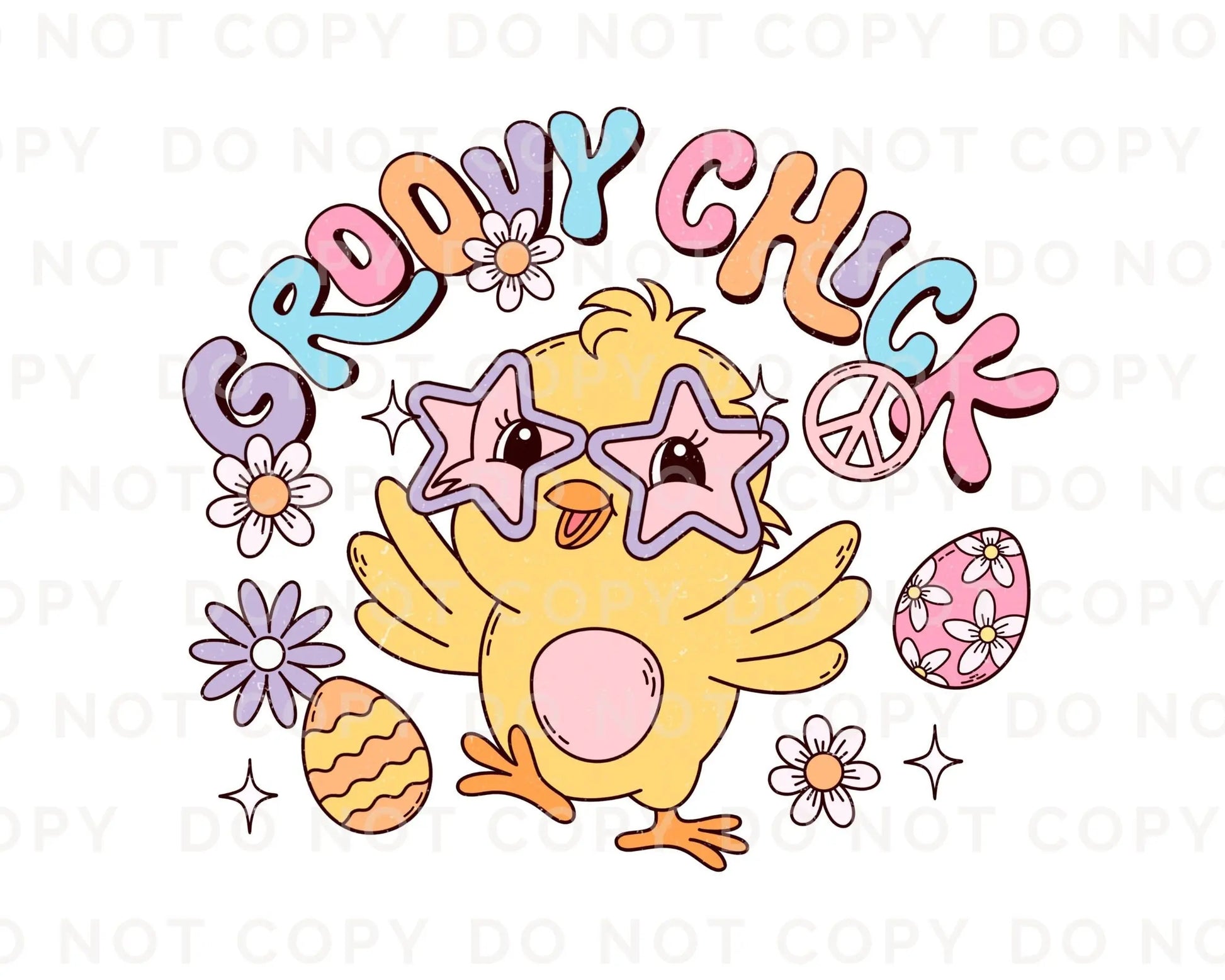 Easter DTF Transfers, Ready to Press, T-shirt Transfers, Heat Transfer, Direct to Film, Bunny, Rabbit, Peeps, Retro, Groovy, Chick,