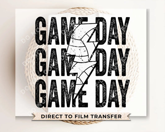 Volleyball DTF Transfers, Ready to Press, T-shirt Transfers, Heat Transfer, Direct to Film, Sports, Lightening Bolt, Stacked Game Day