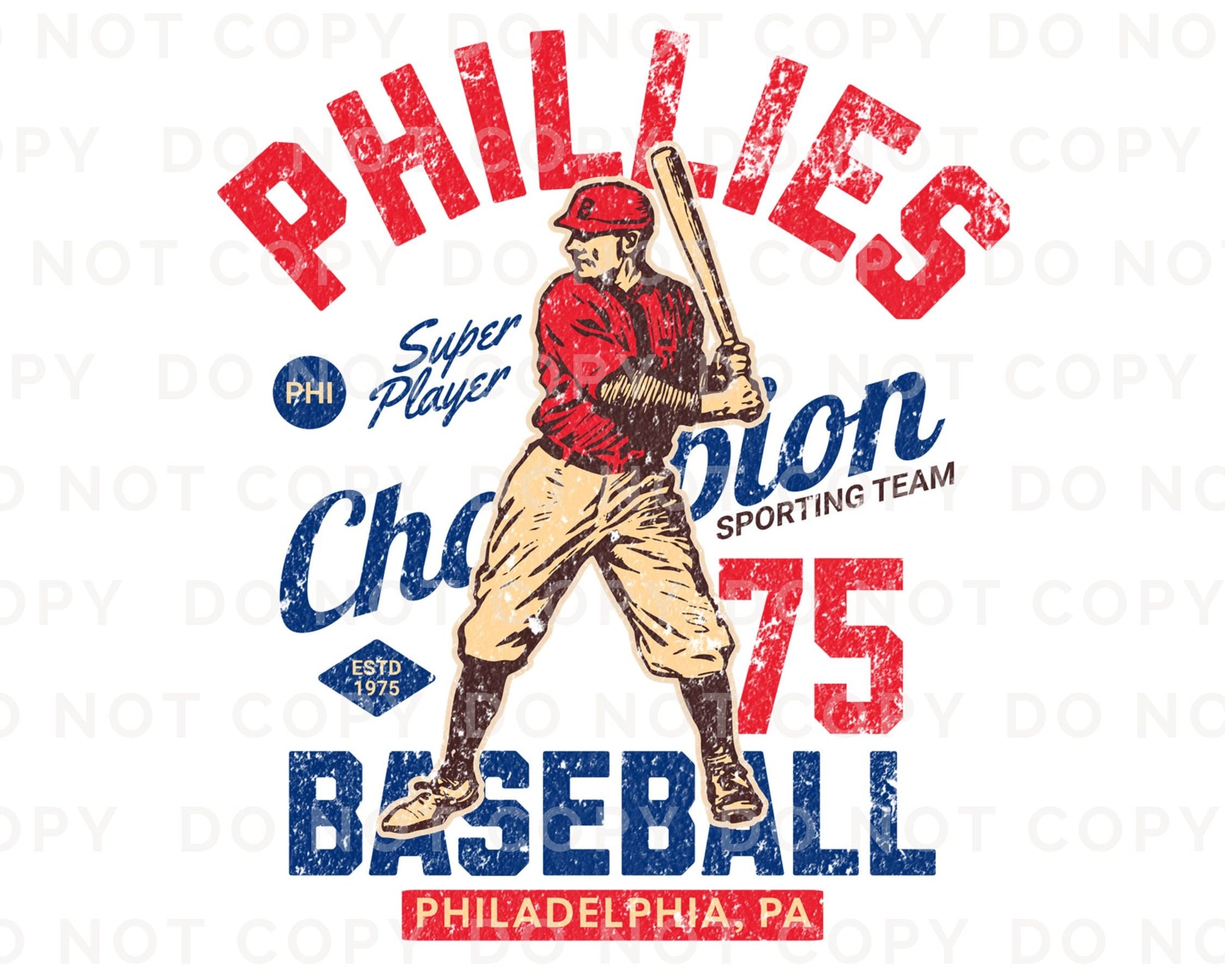 Baseball DTF Transfers, Ready to Press, T-shirt Transfers, Heat Transfer, Direct to Film, Sports, Summer, Vintage, Retro, Philadelphia