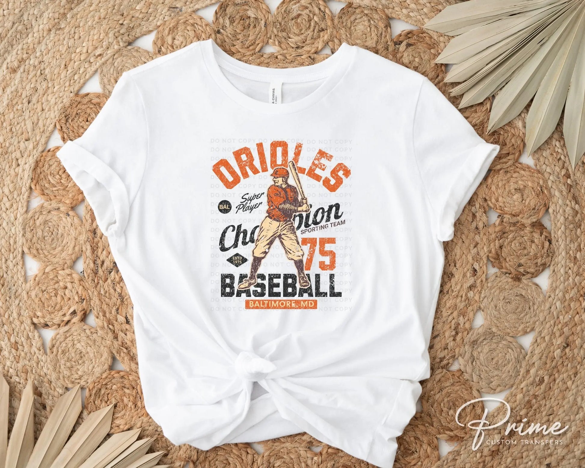 Baseball DTF Transfers, Ready to Press, T-shirt Transfers, Heat Transfer, Direct to Film, Sports, Summer, Vintage, Baltimore Maryland