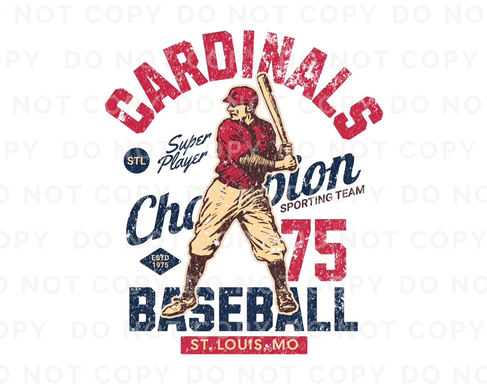 Baseball DTF Transfers, Ready to Press, T-shirt Transfers, Heat Transfer, Direct to Film, Sports, Summer, Vintage, St Louis Missouri