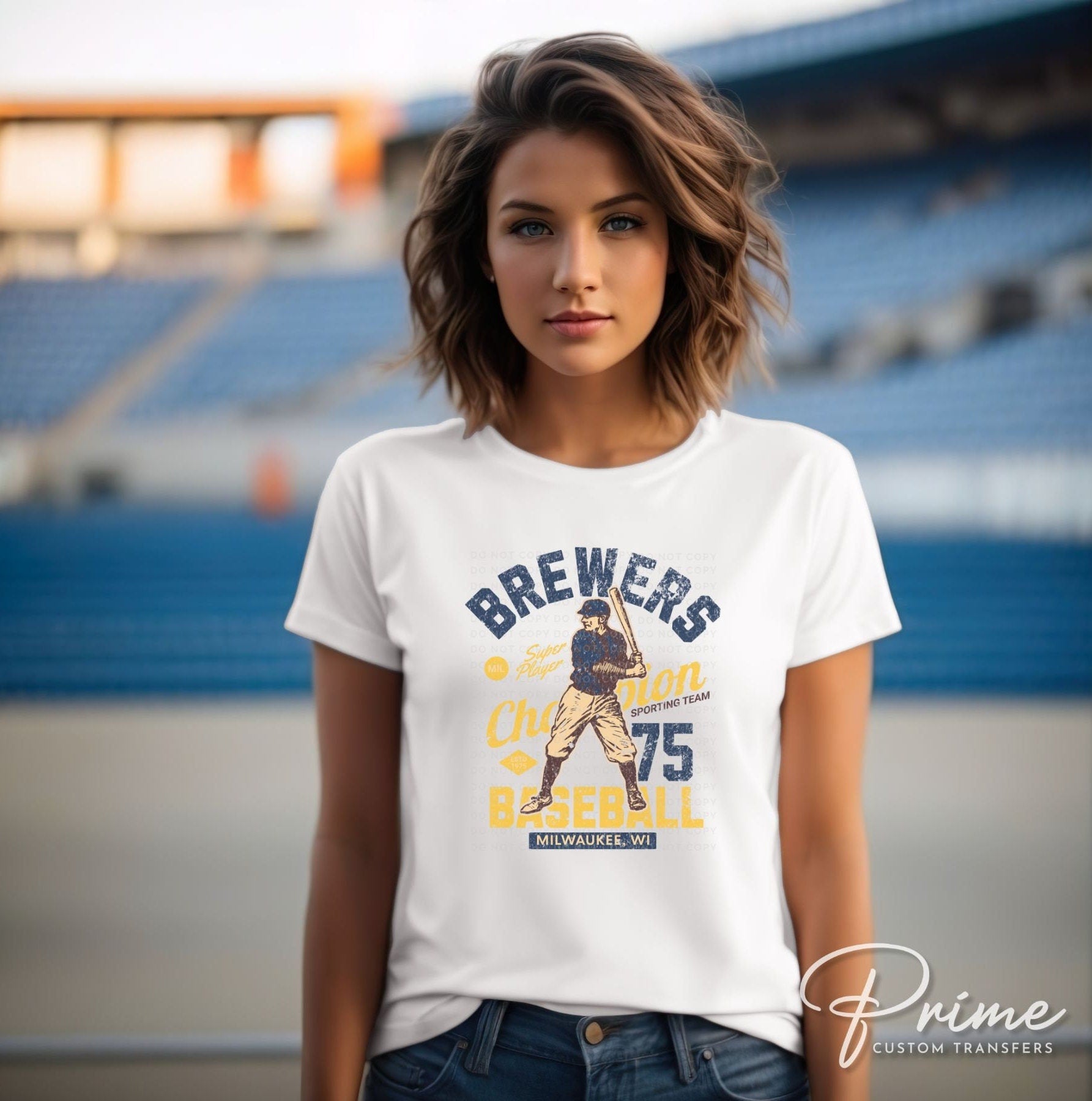 Baseball DTF Transfers, Ready to Press, T-shirt Transfers, Heat Transfer, Direct to Film, Sports, Summer, Vintage, Retro Milwaukee Wisconsin