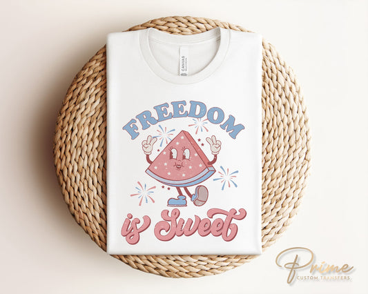 4th of July DTF Transfers, Ready to Press, T-shirt Transfers, Heat Transfer, Direct to Film, Fourth, Holiday, USA, Retro, Freedom is Sweet