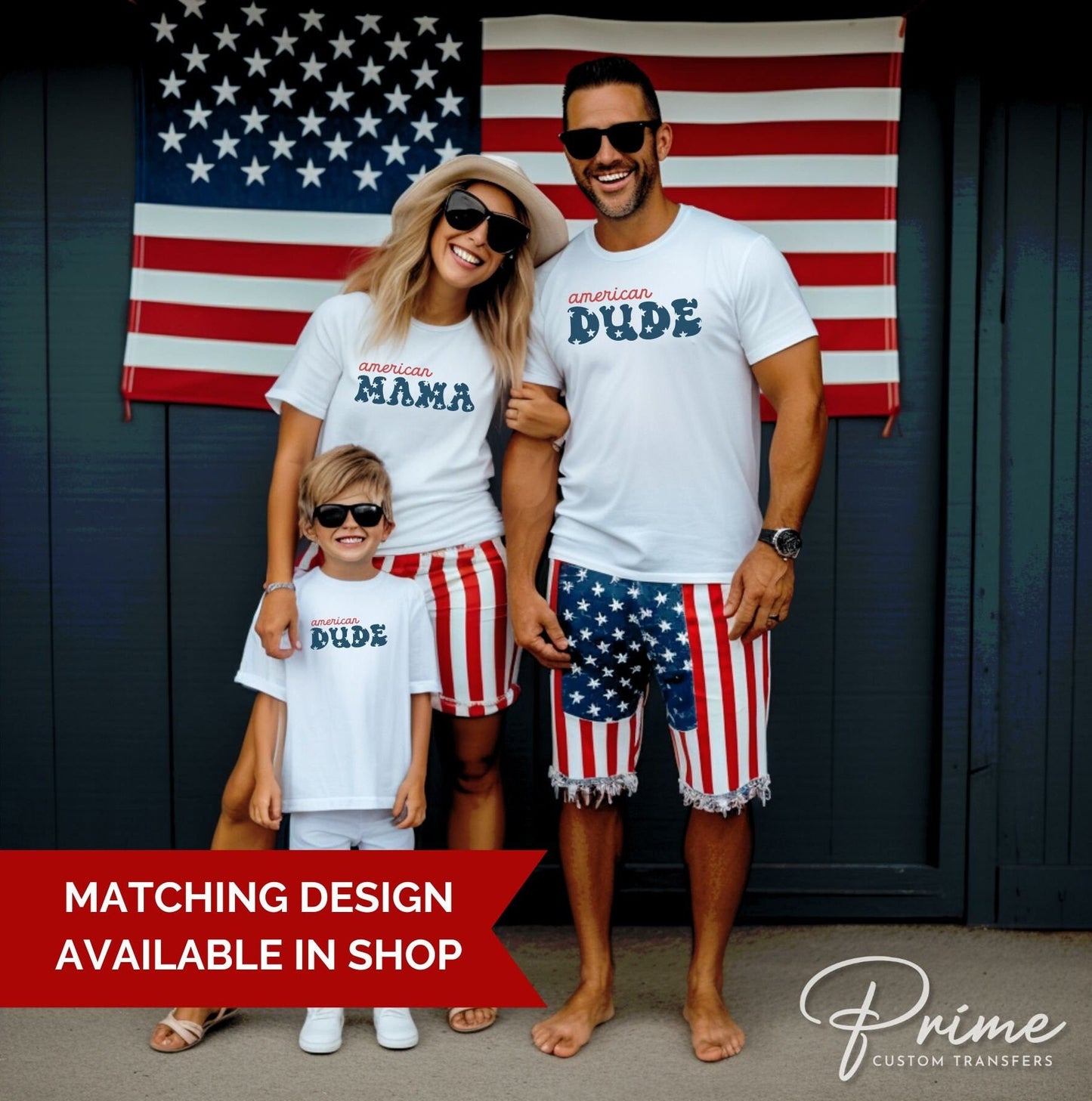 4th of July DTF Transfers, Ready to Press, T-shirt Transfers, Heat Transfer, Direct to Film, USA, Holiday, Family, Matching, American Babe