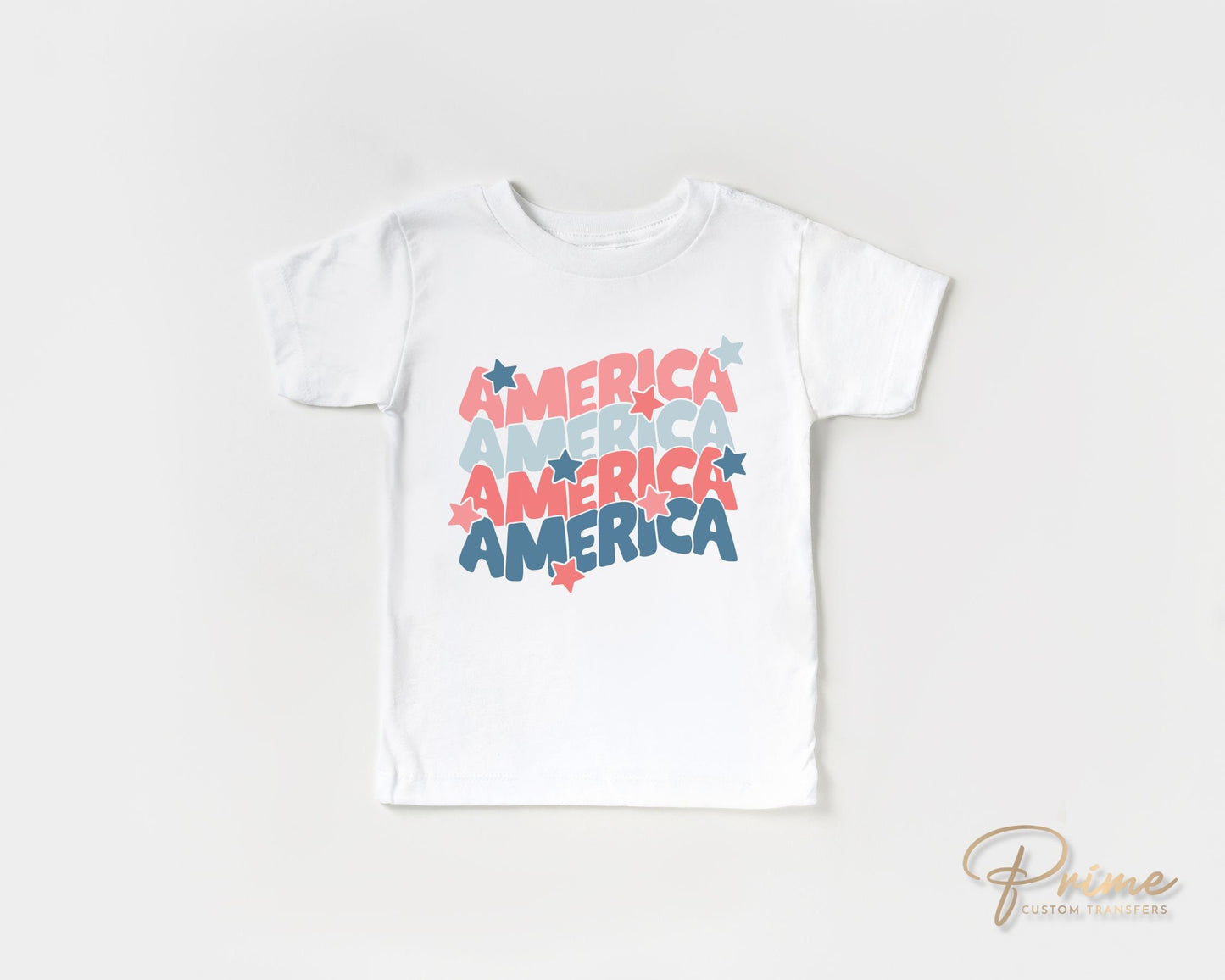 4th of July DTF Transfers, Ready to Press, T-shirt Transfers, Heat Transfer, Direct to Film, USA, Holiday, Stars, Stacked America