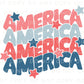 4th of July DTF Transfers, Ready to Press, T-shirt Transfers, Heat Transfer, Direct to Film, USA, Holiday, Stars, Stacked America