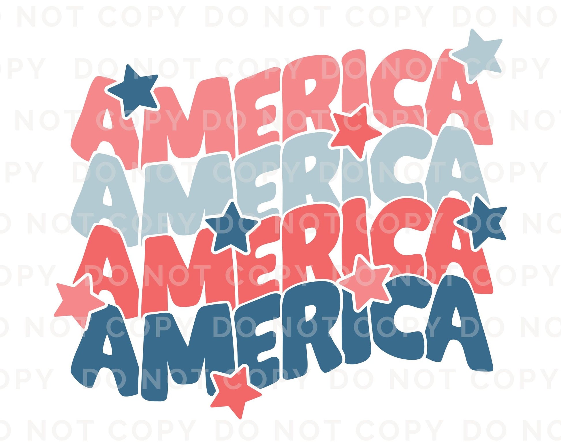 4th of July DTF Transfers, Ready to Press, T-shirt Transfers, Heat Transfer, Direct to Film, USA, Holiday, Stars, Stacked America