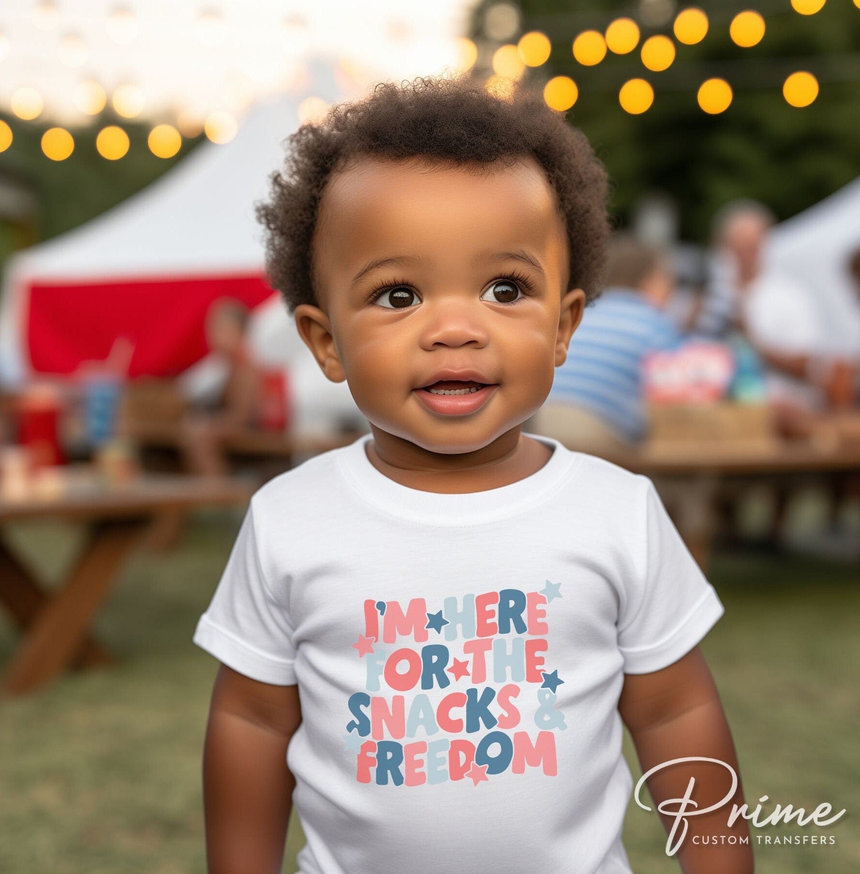 4th of July DTF Transfers, Ready to Press, T-shirt Transfers, Heat Transfer, Direct to Film, USA, Funny, I'm Here For The Snacks and Freedom