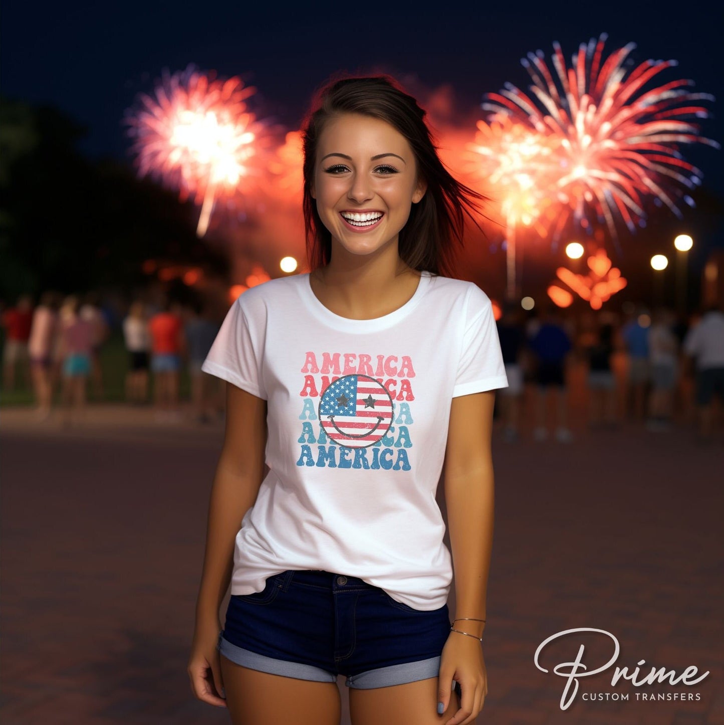 4th of July DTF Transfers, Ready to Press, T-shirt Transfers, Heat Transfer, Direct to Film, USA, Holiday, Independence, Stacked America