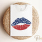 4th of July DTF Transfers, Ready to Press, T-shirt Transfers, Heat Transfer, Direct to Film, USA, Holiday, America, Lips, Patriotic Kiss