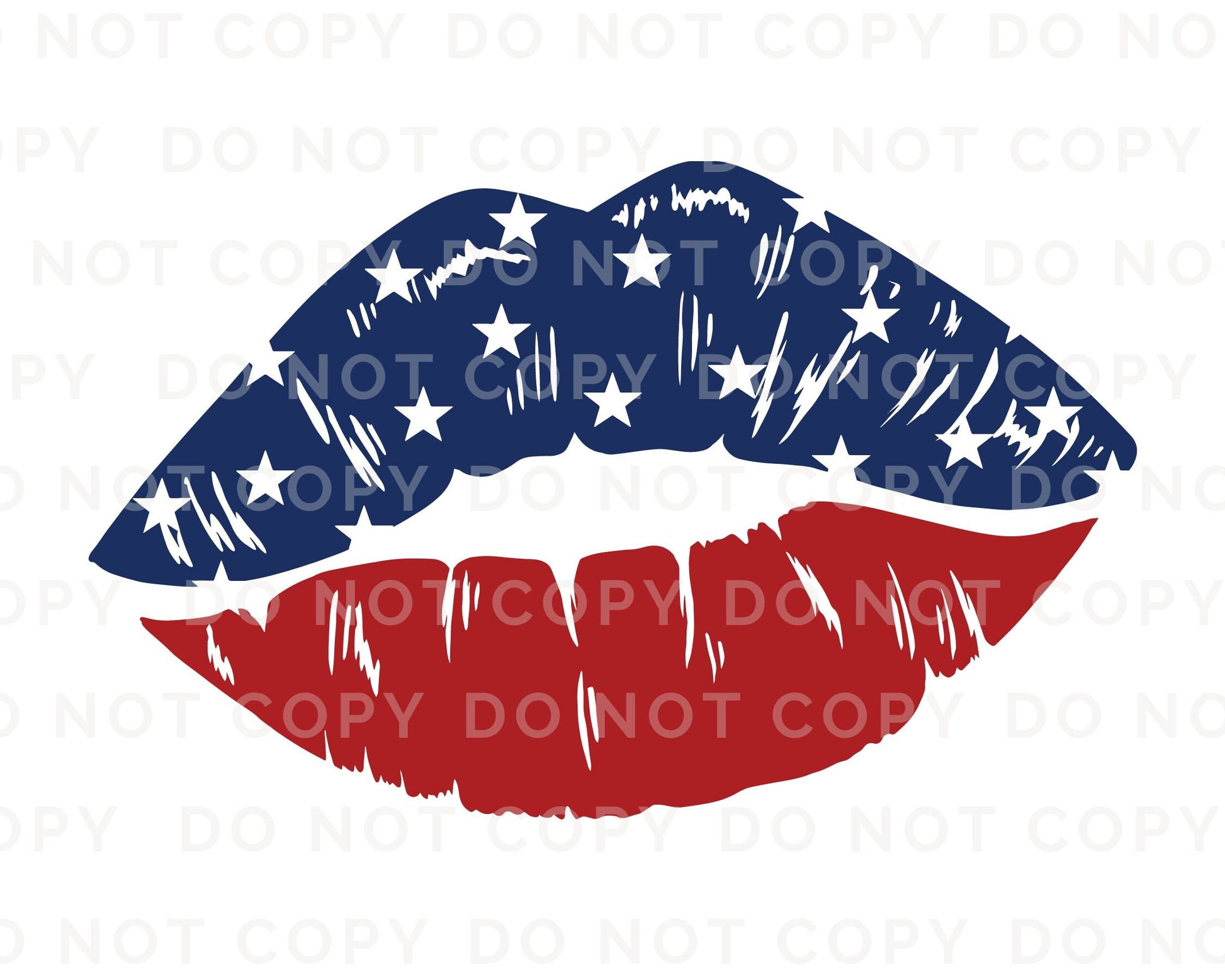 4th of July DTF Transfers, Ready to Press, T-shirt Transfers, Heat Transfer, Direct to Film, USA, Holiday, America, Lips, Patriotic Kiss