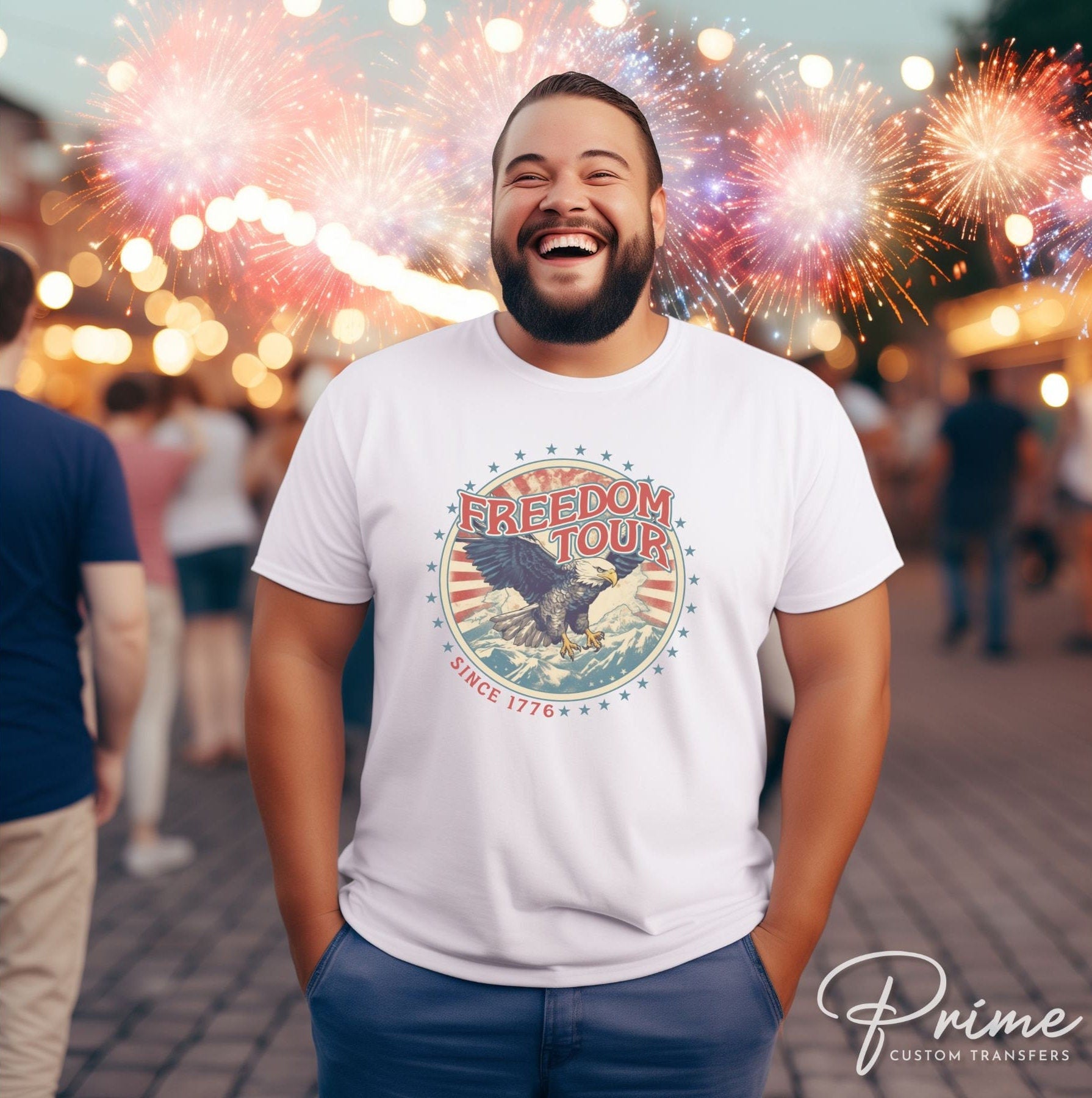 4th of July DTF Transfers, Ready to Press, T-shirt Transfers, Heat Transfer, Direct to Film, USA, Holiday, America, Patriotic, Freedom Tour