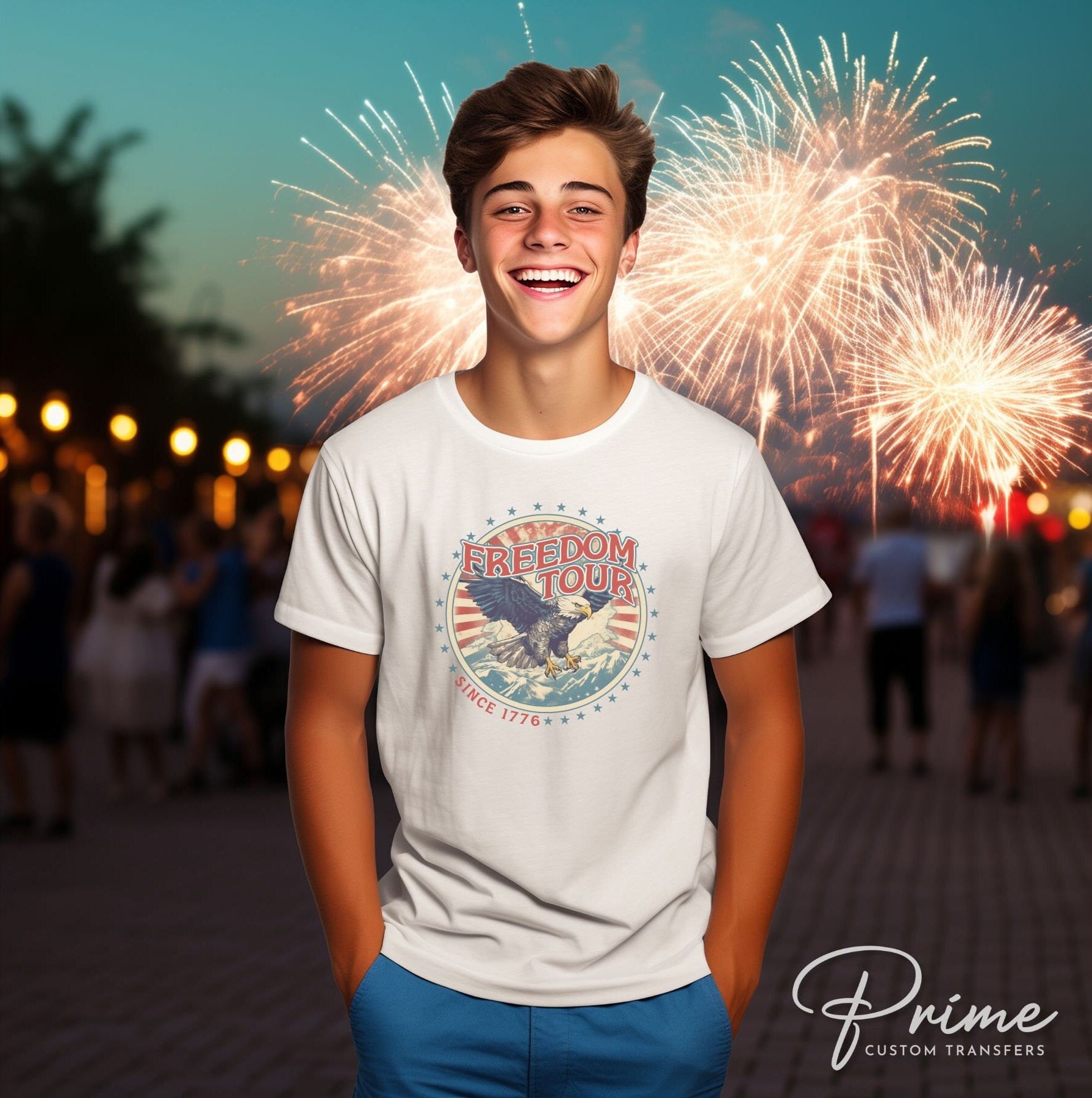 4th of July DTF Transfers, Ready to Press, T-shirt Transfers, Heat Transfer, Direct to Film, USA, Holiday, America, Patriotic, Freedom Tour