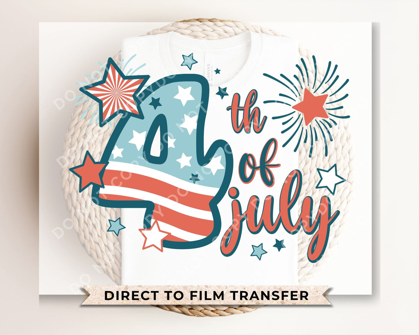 4th of July DTF Transfers, Ready to Press, T-shirt Transfers, Heat Transfer, Direct to Film, USA, Holiday, Independence, Retro Fourth