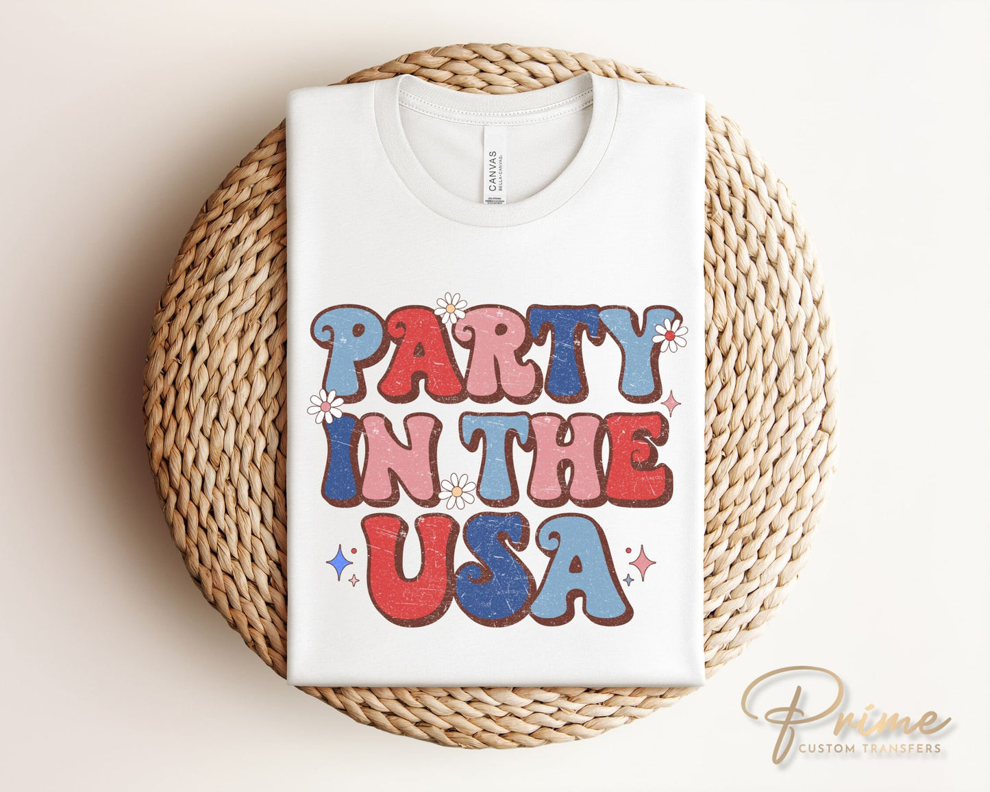 4th of July DTF Transfers, Ready to Press, T-shirt Transfers, Heat Transfer, Direct to Film, USA, Holiday, Independence, Party in The USA