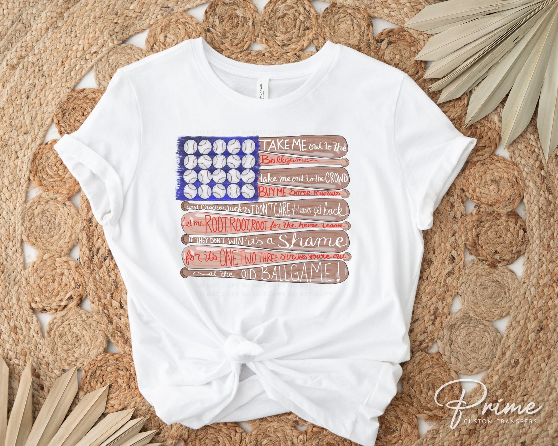 Baseball DTF Transfers, Ready to Press, T-shirt Transfers, Heat Transfer, Direct to Film, Sports, Baseball, Bat, American Flag, Song